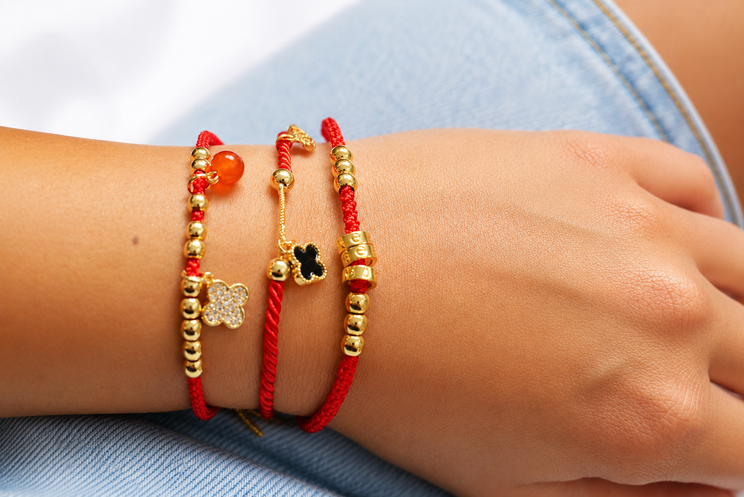 Crimson Clover Bracelet